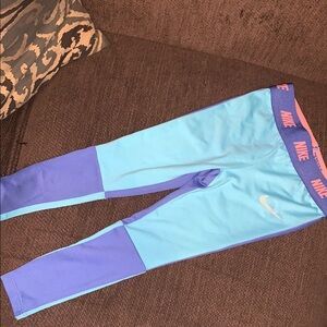 Nike Kids Blue Color Block Leggings